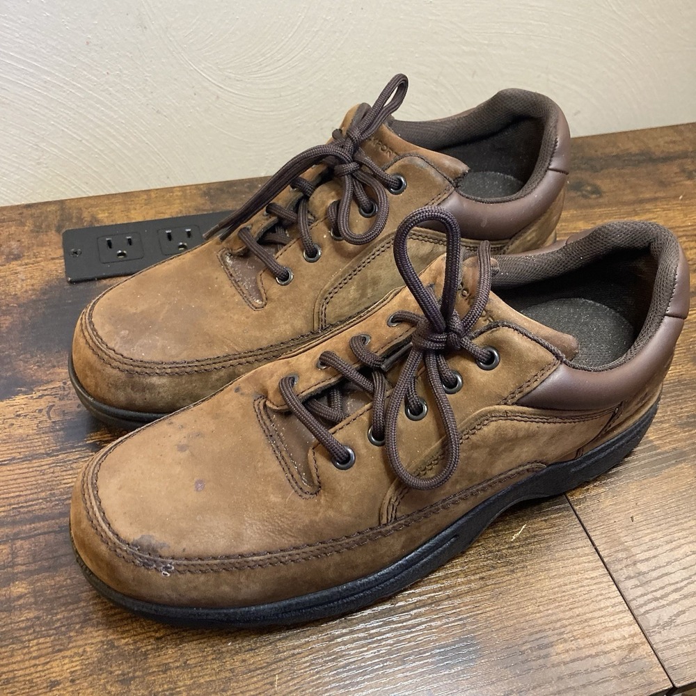 Rockport Men's Moc Toe Oxford‎ Brown Nubuck Comfort Walking Shoes 11